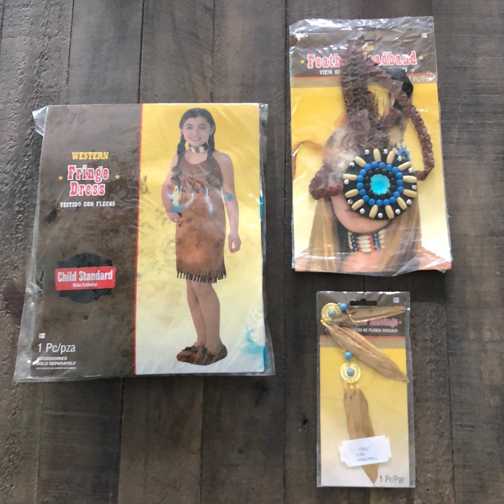 Indian Halloween Costume- Dress, Headband, Earring